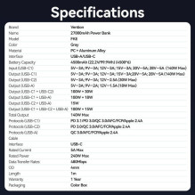 POWER BANK USB 27000MAH 140W / FKEH0 VENTION