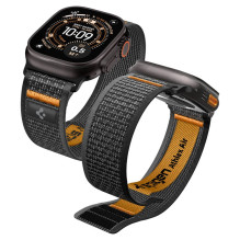 „Spigen Athlex Air 2“ dirželis „Apple Watch“ (44 / 45 / 46 / 49 mm) – juodas ir oranžinis