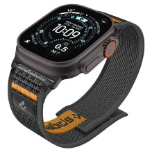 „Spigen Athlex Air 2“ dirželis „Apple Watch“ (44 / 45 / 46 / 49 mm) – juodas ir oranžinis