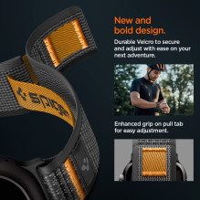 „Spigen Athlex Air 2“ dirželis „Apple Watch“ (44 / 45 / 46 / 49 mm) – juodas ir oranžinis