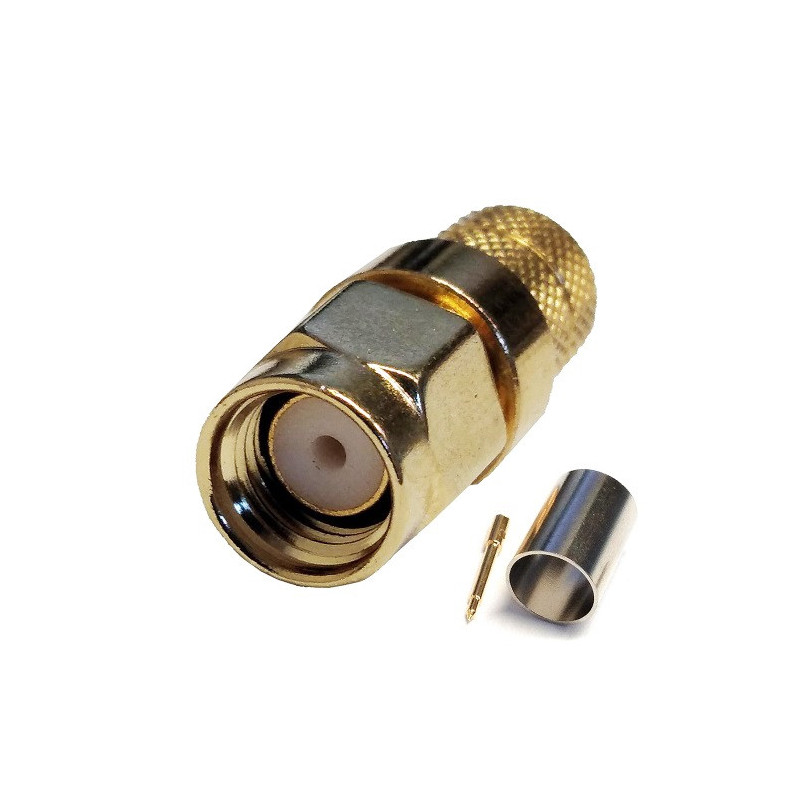 SMA-male crimp connector for RG6 cable