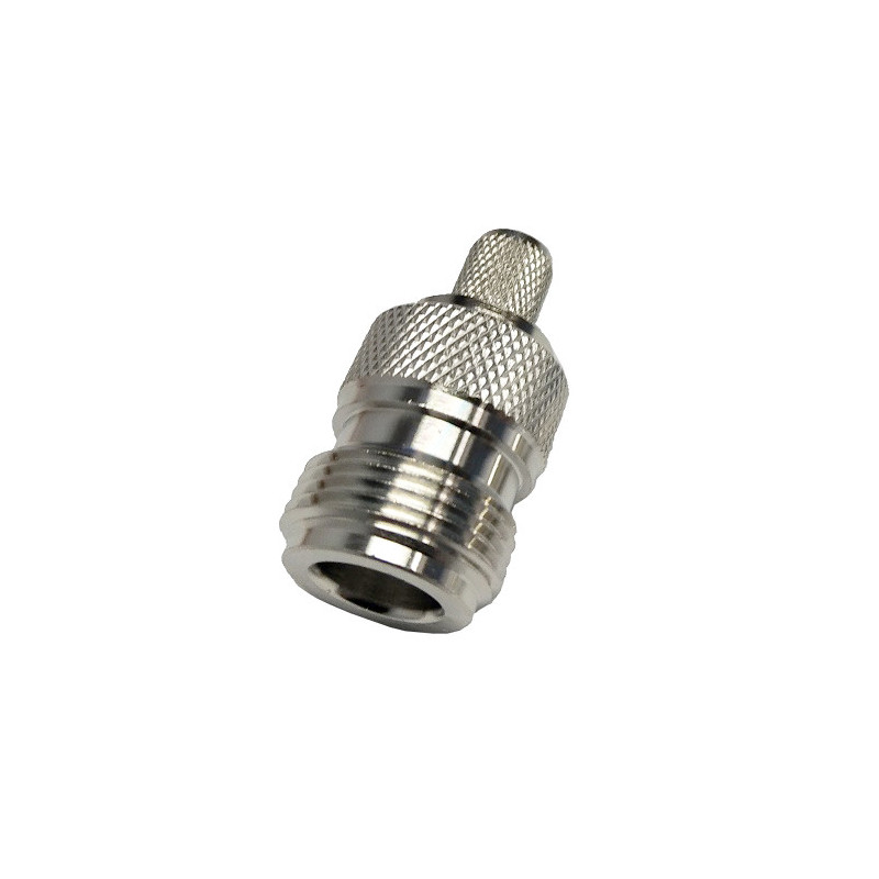 N-female crimp connector for RG6 cable