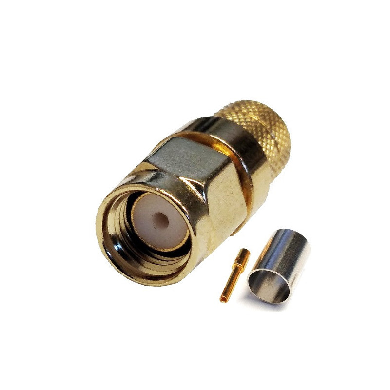 RPSMA-male crimp connector for RG6 cable