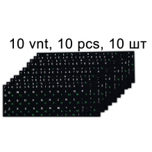 Keyboard stickers, Keyboard stickers, Наклейки на клавиатура - EN-US / LT / RU - 11.8 mm x 11.8 mm, 0.46 in x 0.46 in - 