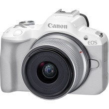 Canon EOS R50 + RF-S 18-45mm (White) + Mount Adapter EF-EOS R