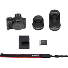 Canon EOS R100 + RF-S 18-45mm F4.5-6.3 IS STM + RF-S 55-210mm F5-7.1 IS STM (Black) Canon EOS R100 + RF-S 18-45mm F4.5-6.3 IS STM + RF-S 55-210mm F5-7.1 IS STM (Black)