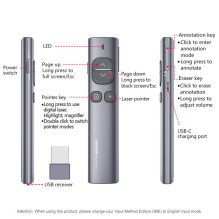 Remote control with laser pointer for multimedia presentations Norwii N96s Remote control with laser pointer for multimedia presentations Norwii N96s