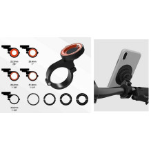 Phone holder for bicycle, e-scooter, motorcycle, black