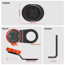 Bicycle phone holder, frame-mounted, orange