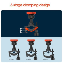 Phone holder for bicycle, e-scooter, motorcycle, 22.2-28.6mm