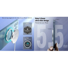 Wireless charger CHOETECH, 15W, magnetic, white Wireless charger CHOETECH, 15W, magnetic, white