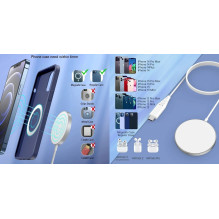 Wireless charger CHOETECH, 15W, magnetic, white Wireless charger CHOETECH, 15W, magnetic, white