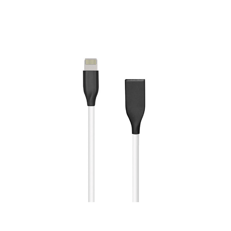 Silikoninis kabelis USB- Lightning, 1m (baltas)