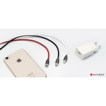 Silicone cable USB- Lightning, 2m (white)