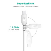 USB Cable - RAVPower Micro USB 0.9m 480Mbps 2.4A White USB Cable - RAVPower Micro USB 0.9m 480Mbps 2.4A White