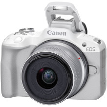 Canon EOS R50 + RF-S 18-45mm IS STM (White) + RF-S 55-210mm IS STM