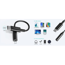 Adapter CHOETECH USB Type-C (M) - headphone jack 3.5mm (F)