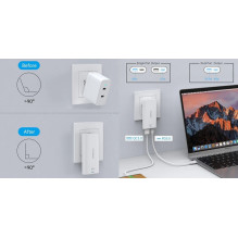 Travel charger CHOETECH GaN USB-C, USB-A: 67W, PD