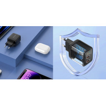 Kroviklis CHOETECH GaN 2xUSB Type-C: 35W, PD Kroviklis CHOETECH GaN 2xUSB Type-C: 35W, PD