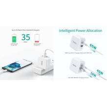 Kroviklis CHOETECH GaN USB Type-C, Type-A: 65W, PD, QC Kroviklis CHOETECH GaN USB Type-C, Type-A: 65W, PD, QC