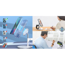 Wireless Charger - CHOETECH MagSafe 15W 3-in-1 Charging Stand