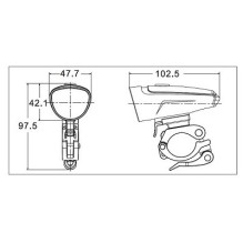 Front bicycle light 30lux, LED, 3xAAA, IPX5