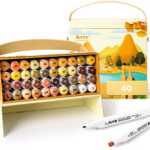 Double-sided markers - felt-tip pens ARRTX Alp (40 colors, yellow shade) Double-sided markers - felt-tip pens ARRTX Alp (40 colors, yellow shade)