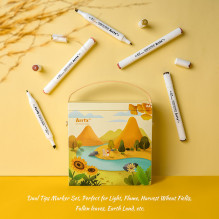Double-sided markers - felt-tip pens ARRTX Alp (40 colors, yellow shade) Double-sided markers - felt-tip pens ARRTX Alp (40 colors, yellow shade)