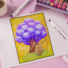 Double-sided markers - felt-tip pens ARRTX Alp, 24 colors, purple tone Double-sided markers - felt-tip pens ARRTX Alp, 24 colors, purple tone