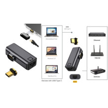 Magnetic adapter USB Type-C - RJ-45, 100 / 1000Mb Magnetic adapter USB Type-C - RJ-45, 100 / 1000Mb