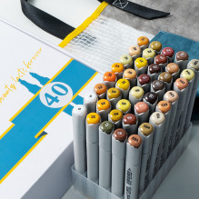Double-sided markers - felt-tip pens ARRTX Oros (40 colors, yellow shade) Double-sided markers - felt-tip pens ARRTX Oros (40 colors, yellow shade)