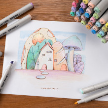 Double-sided markers - felt-tip pens ARRTX Oros (40 colors, pastel shades) Double-sided markers - felt-tip pens ARRTX Oros (40 colors, pastel shades)