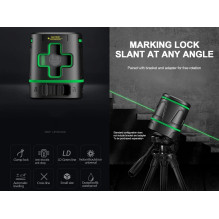 Laser cross line level up to 15m, green beam Laser cross line level up to 15m, green beam