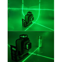 Lazerinis nivelyras 3D, iki 30m, žalio spindulio