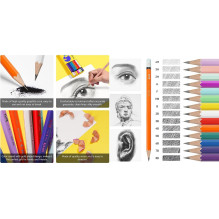 Pencils for sketches ARRTX, 4H, 3H, 2H, H, F, HB, B, 2B, 3B, 4B, 5B, 6B, 7B, 8B, 14 pcs