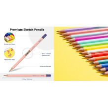 Pencils for sketches ARRTX, 4H, 3H, 2H, H, F, HB, B, 2B, 3B, 4B, 5B, 6B, 7B, 8B, 14 pcs