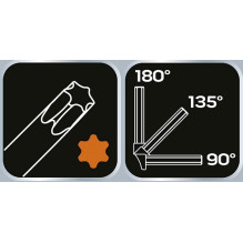TORX raktų rinkinys: T9, T10, T15, T20, T25, T27, T30, T40