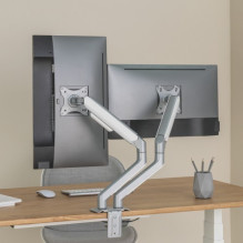 Dviejų 17"-32" monitorių spyruoklinis laikiklis Dviejų 17"-32" monitorių spyruoklinis laikiklis