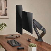 Dviejų 17"-32" monitorių spyruoklinis laikiklis, juodas Dviejų 17"-32" monitorių spyruoklinis laikiklis, juodas