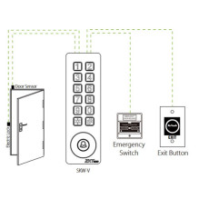 ZKTECO RFID kortelių skaitytuvas ir klaviatūra su integruotu valdikliu, 13.56MHz Mifare, IP65, PRO-V