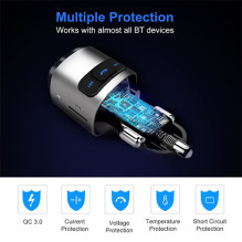 FM modulator for car BC41 (USB 2.0, USB 3.0, QC, hands-free)