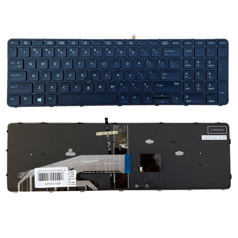 Klaviatūra HP: Probook 650 G2 / G3, 655 G2 / G3 su pašvietimu