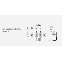 TUYA Programmable thermostat, Wi-Fi, 16A, 230VAC TUYA Programmable thermostat, Wi-Fi, 16A, 230VAC
