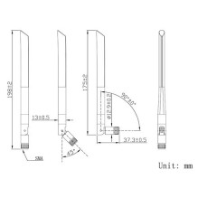5G NR antena, 617~960 / 1710~2690 / 3300~3800MHz, 3dBi, 18cm