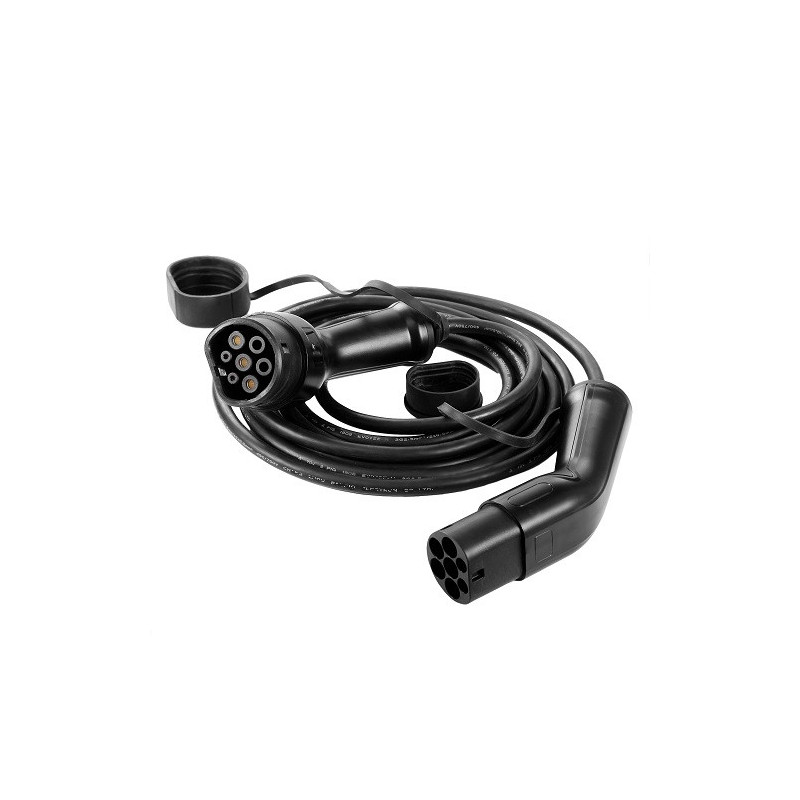 Electric vehicle charging cable Type 2 - Type 2, 32A, 22kW, 3-phase, 5m