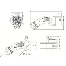 Electric vehicle plug Duosida Type 2 (Female), 32A, 3-phase