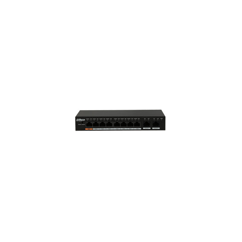 Switch - Dahua Technology PFS3010-8ET-96-V2 Unmanaged PoE Black