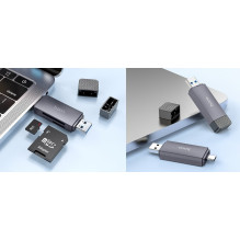 Memory card reader HOCO HB45: SD, TF, USB-A, USB-C