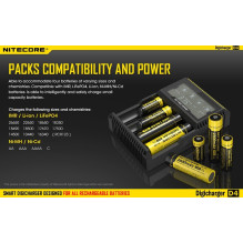 Nitecore Digicharger D4 EU Baterijų įkroviklis Nitecore Digicharger D4 EU Baterijų įkroviklis