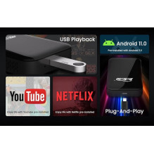 CarPlay wireless adapter for iPhone and Android phones with multimedia player